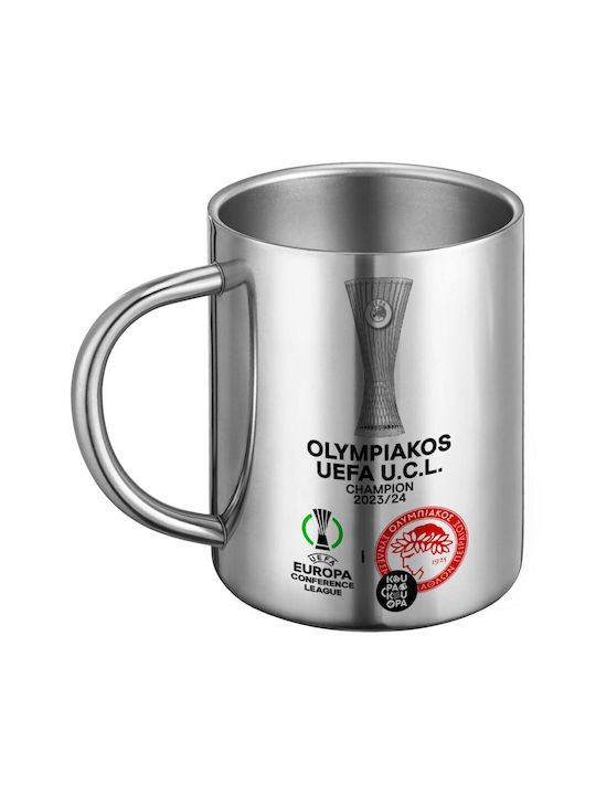 Koupakoupa Olympiakos Winner Uefa Europa Conference League Champion 2023/24 Mug Metallic Silver 450ml