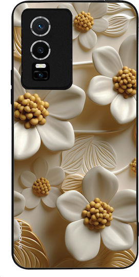 Husă Seria Sonique 3D Flower pentru Vivo Y74s Vivo Y76 5G Albă