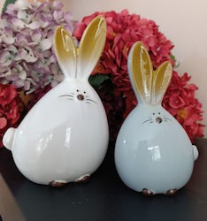 Bunnies Set 2 Ceramic Bunnies Ecru Grey