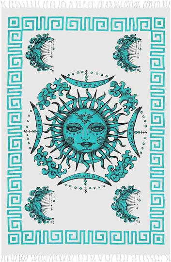 Aquablue Beach Towel Cotton with Fringes 210x140cm.
