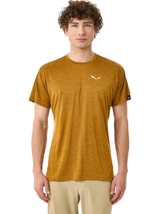 Salewa Puez Melange Athletic T-shirt Golden Brown Melange Salewa Puez Melange Athletic T-shirt Golden Brown Melange