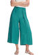 Women's Fabric Trousers with Elastic Green