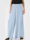 Damen Stoff Hose mit Gummizug in Entspannter Passform Light Blue