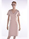 Summer Mini Dress Wrap Beige