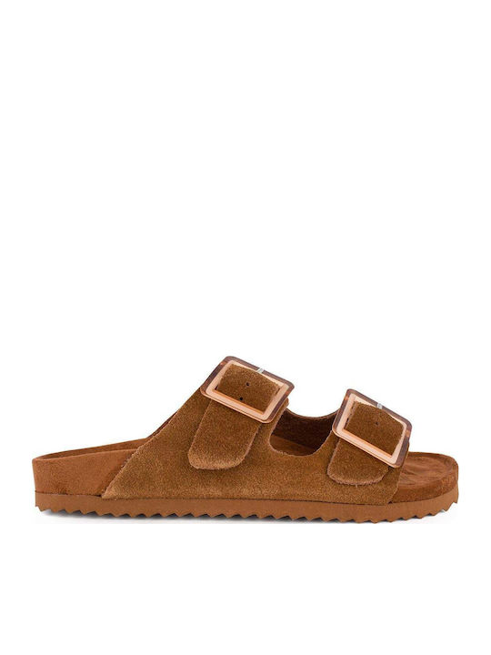 Women's Flat Sandals in Brown Color