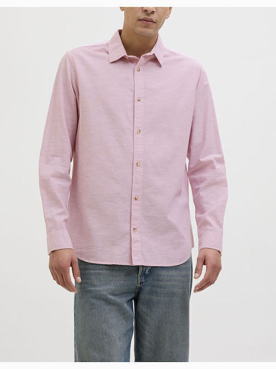 Jack & Jones Μακρυμάνικo Πουκάμισο Ροζ