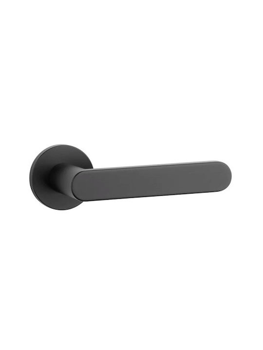 Finetto Hebel Mittlere Tür mit Rosette 801813 Paar Matte Black