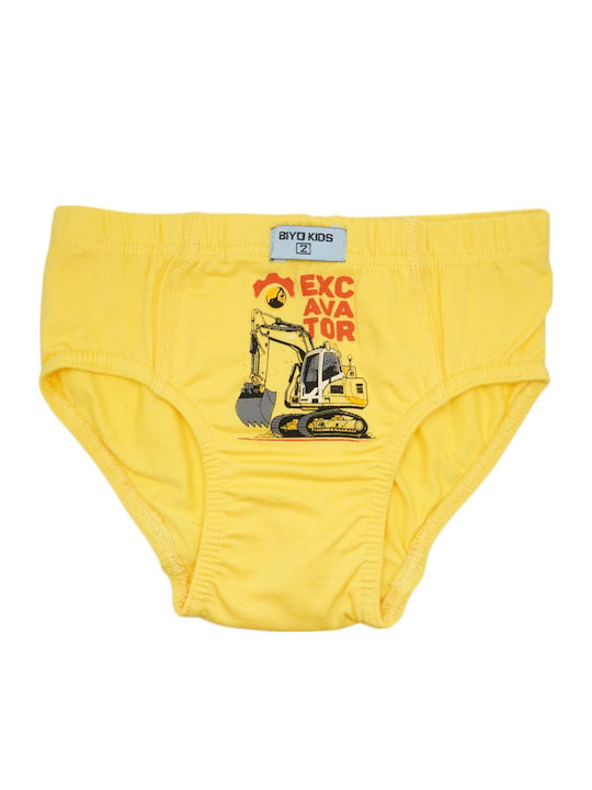 Biyo Yellow Excavator Kids' Brief Yellow