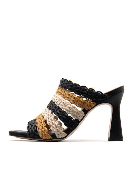 Angel Alarcon Leather Mules Ecru 25070-077R