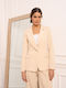 Attentif Women's Waisted Blazer Beige