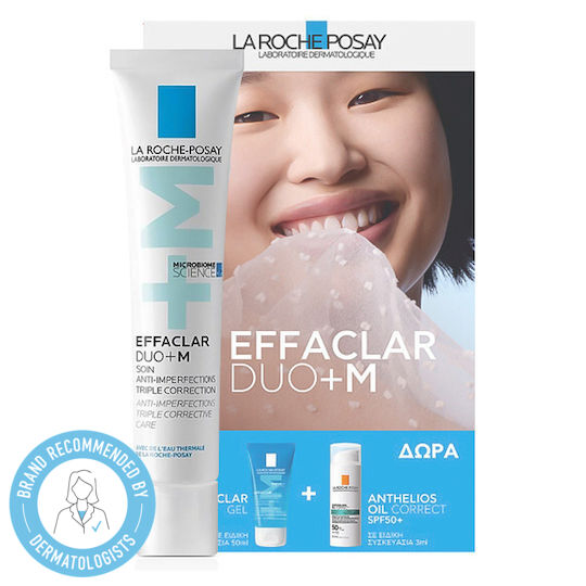 La Roche Posay Effaclar DUO+M Skin Care Set for Moisturizing & against Acne 3pcs
