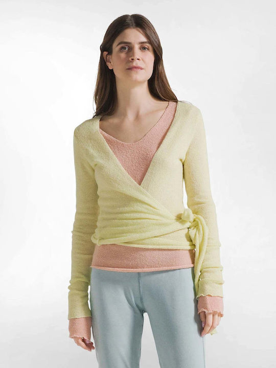Long Women's Cardigan Yellow