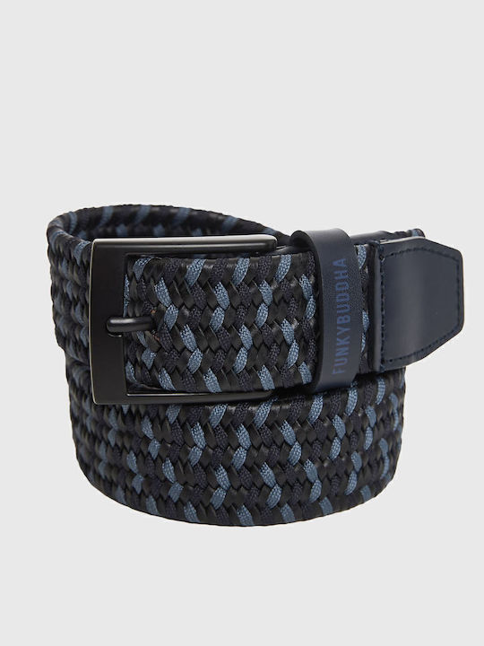 Elastic Men's Belt Knitted Navy Blue