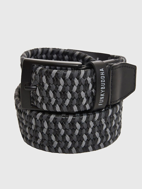 Funky Buddha Elastic Men's Belt Knitted Gray