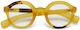 Okkia Lauro Round Reading Glasses +1.50 in Yellow Color