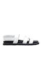 Sandale Casual Damă Flatforme Albe