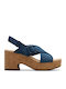 Nerisa West Leder Sandalen Blau