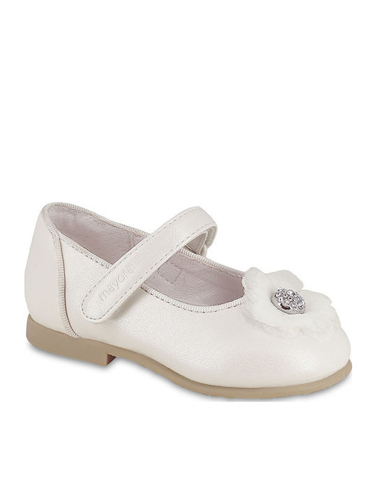 Kinder Pumps & Ballerinas Anatomisch mit Bügel- und Schleifenverschluss Leder Perle