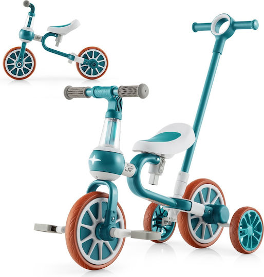 Costway Convertible Kids Tricycle with Parental Handle 4 in 1 for 2-4 Years Green