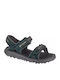 Konos Hiker Leather Women's Flat Sandals Sporty in Green Color