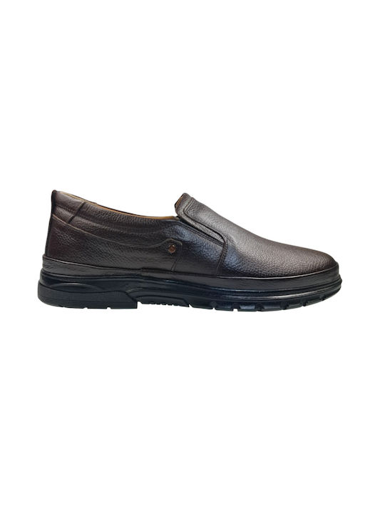 Renzo Maestro 405-02 Herren Leder Anatomische Slipper Dunkelbraun 51186