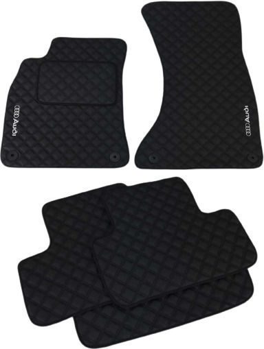 3Lines Set of Front and Rear Mats 5pcs for Audi A4 2008 Black