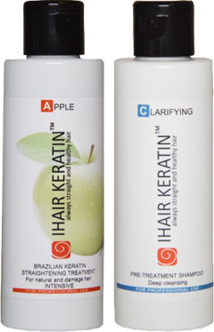 Комплект за третиране с кератин и ябълка + Изясняващ шампоан Ihair Keratin 100ml