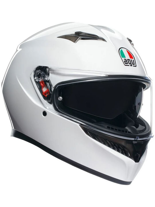AGV K3 Setta White Motorcycle Helmet Full Face ECE 22.06 1550gr with Pinlock and Sunvisor