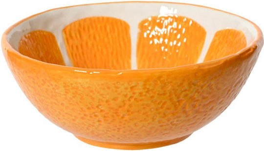 Kaemingk Serving Bowl Round Ceramic Orange with Diameter 15cm