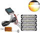 Set of LED Lights Cool White 6000k Orange 15 Functions Remote Control 11cm 12v 24v 6 SMD IP66 4pcs