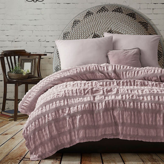 Şaheser Coverlet Queen Size Cotton Powder Pink 220x240cm