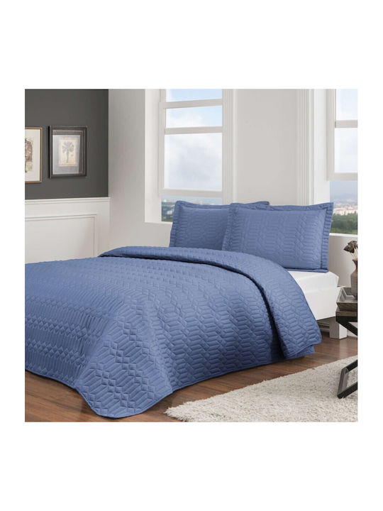Tac Σετ Κουβερλί King Size από Πολυεστέρα Navy Blue 250x260cm