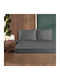 First Choice Sheet Set with 2 Pillowcases Double with Elastic 140x200cm. Anthracite 3pcs