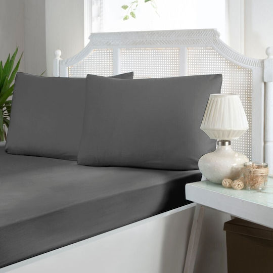 First Choice Σετ King Size 3τμχ 180x200εκ. με Λάστιχο Anthracite