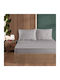 First Choice Set Cearșaf cu 2 Fețe de pernă Super dublu cu Elastic 160x200cm. Gray (ash) 3buc