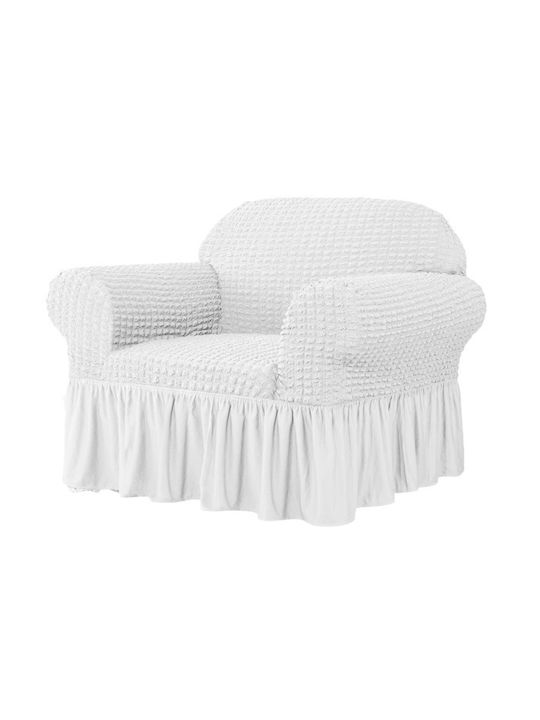 Ehome Elastische Abdeckung für Sessel Ivory Coast 1Stück CURLYV-1-Ιβουάρ
