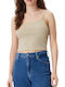 Damen Bluse mit Trägern Beige