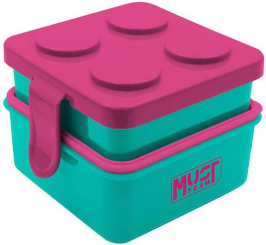 Must Team Plastic Kids' Food Container 1.35lt Mint-Fuchsia x x 10.8cm