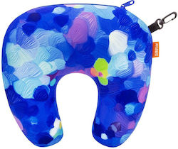 Pylones Travel Pillow Square Polyester Blue