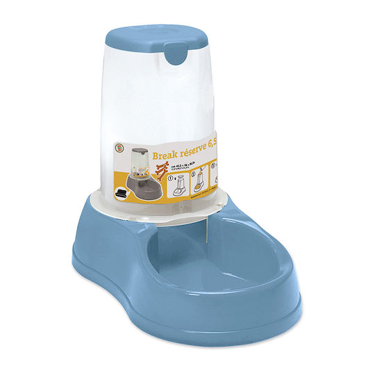 Stefanplast Automatic Plastic Bowl with Container Food for Dog & Cat 6.5lt in Blue Color