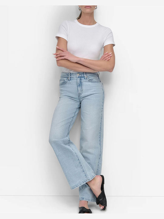 DKNY Ψηλόμεσο Γυναικείο Jean Παντελόνι Light Blue