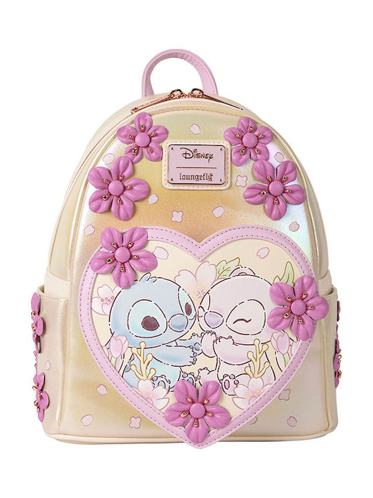 Loungefly Mini Zaino Stitch & Angel Love Geantă pentru Copii Rucsacuri Auriu 22.86bucx11.43bucx26.67buccm. Disney Stitch Mini Drăguț