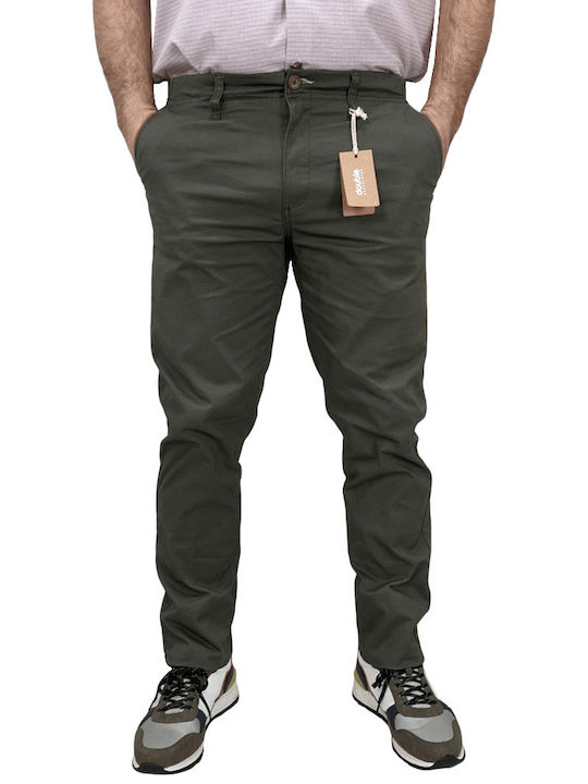 Double Ανδρικό Παντελόνι Chino Olive