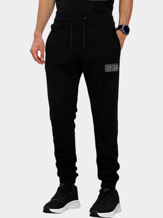 3Guys Sweatpants with Elastic Black
