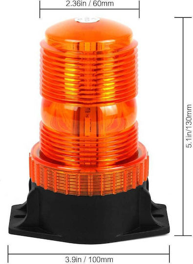 ACP Φάρος Αυτοκινήτου LED 12 / 24V Αδιάβροχος με Πορτοκαλί Φωτισμό