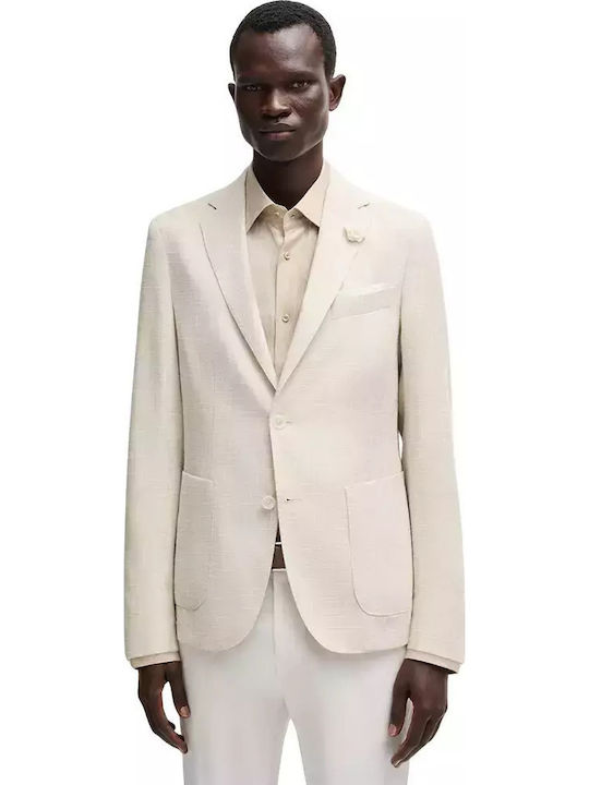 C-hanry Men's Summer Suit Jacket Slim Fit Open White