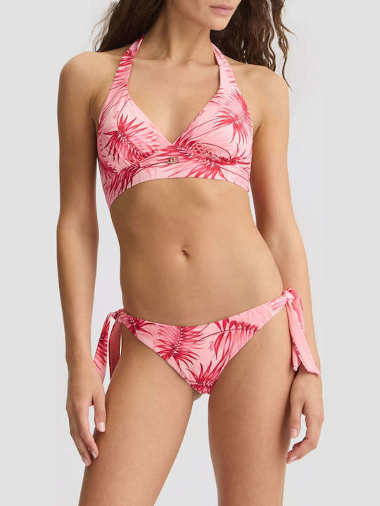 Bikini Slip με Κορδονάκια Ροζ