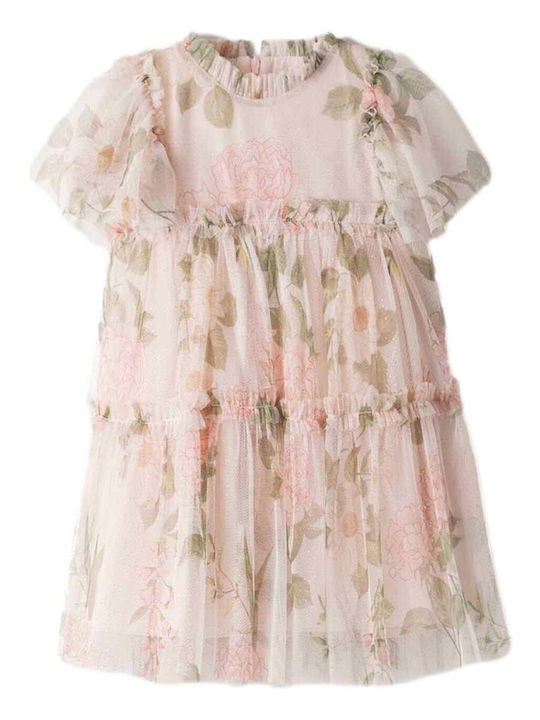Rochie pentru Copii Fără mâneci Din tul Floral