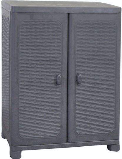 Zweiflügeliger Schrank Kunststoff mit 2 Regale 70x44x91cm 33-800-0058