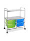 Drawers Storage Made of Metal & Plastic with 4 Drawers L58.5xW37xH75cm